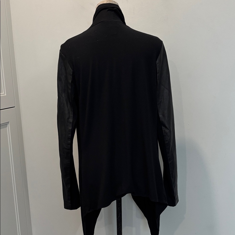 Danier Black Leather Waterfall Cardigan Italian Leather - Picture 9 of 16